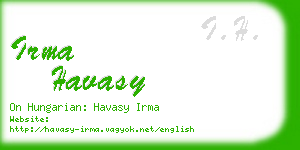 irma havasy business card